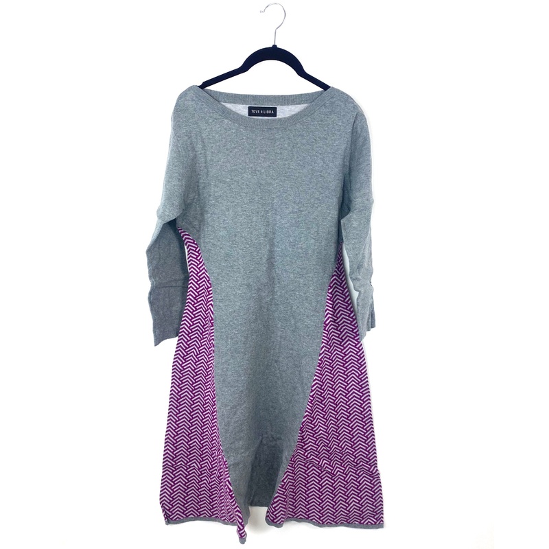 Fit And Flared Gray And Purple Dress – Size 2, 4, 6 and 8 Extra Small (Size 2)