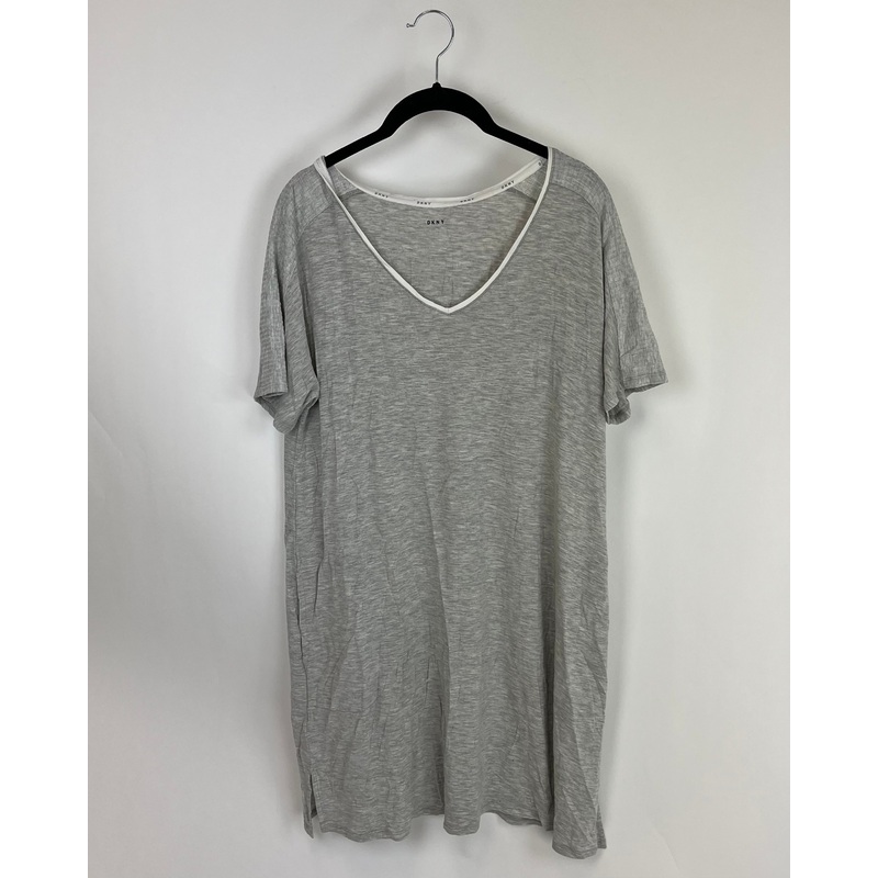 Grey with White Neckline Nightgown – Small