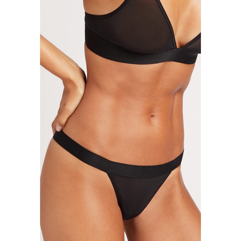 Sieve Thong in Black XS Black Single