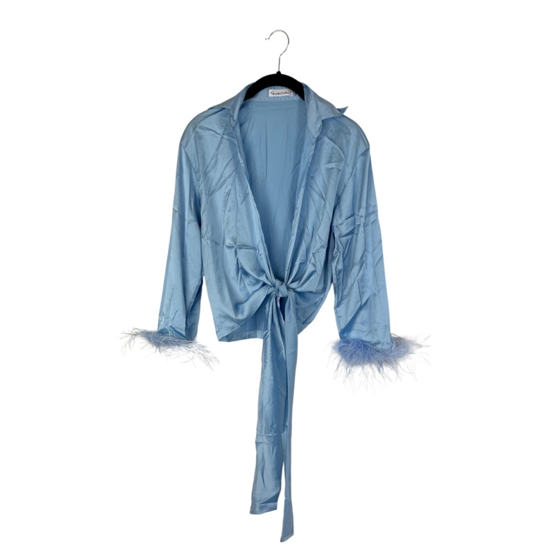 Baby Blue Feather Top – Size 2/4 Small (Size 2-4)