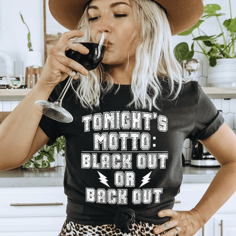 Black Out Or Back Out Tee Black Heather S
