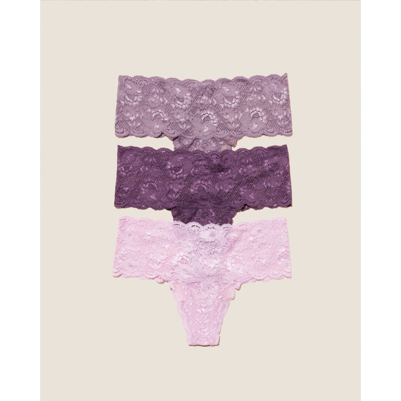 Comfie Thong 3 Pack Zaadi Purple Himalayan Sky Neela Flower S/M