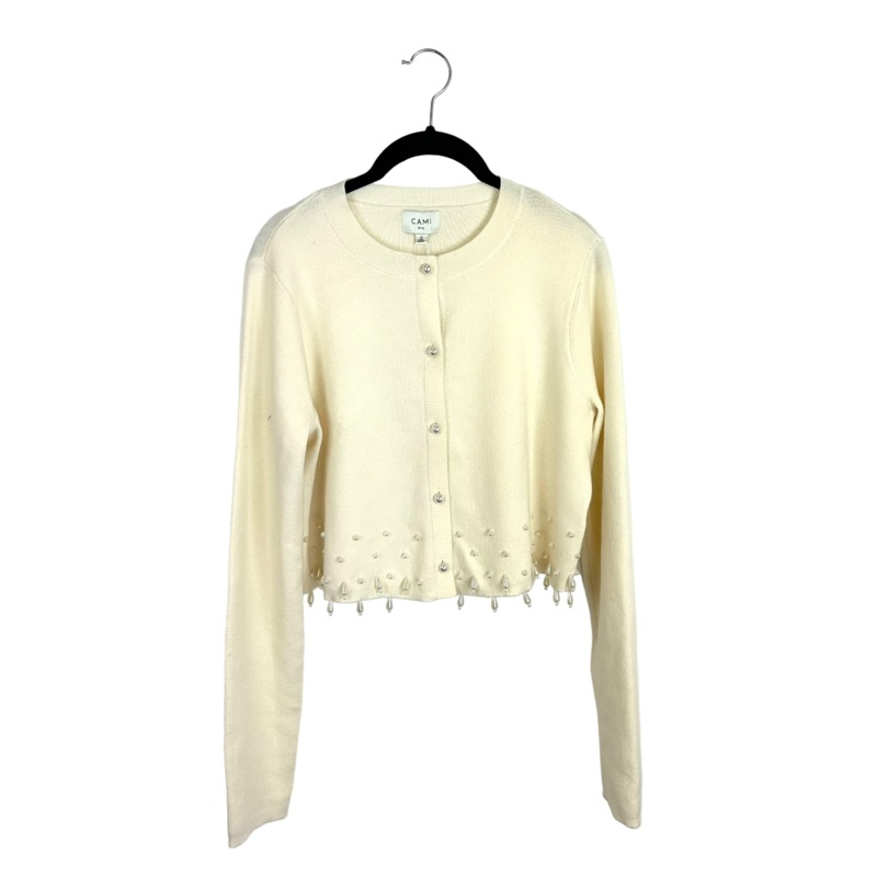 Cream Beaded Cardigan – Size 0/2