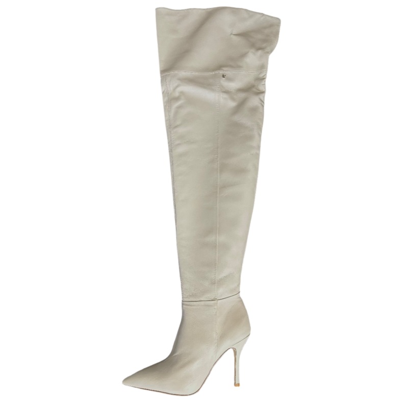 Cream Ultra Tall Pointed Toe Boots – Size 10 and 11 10