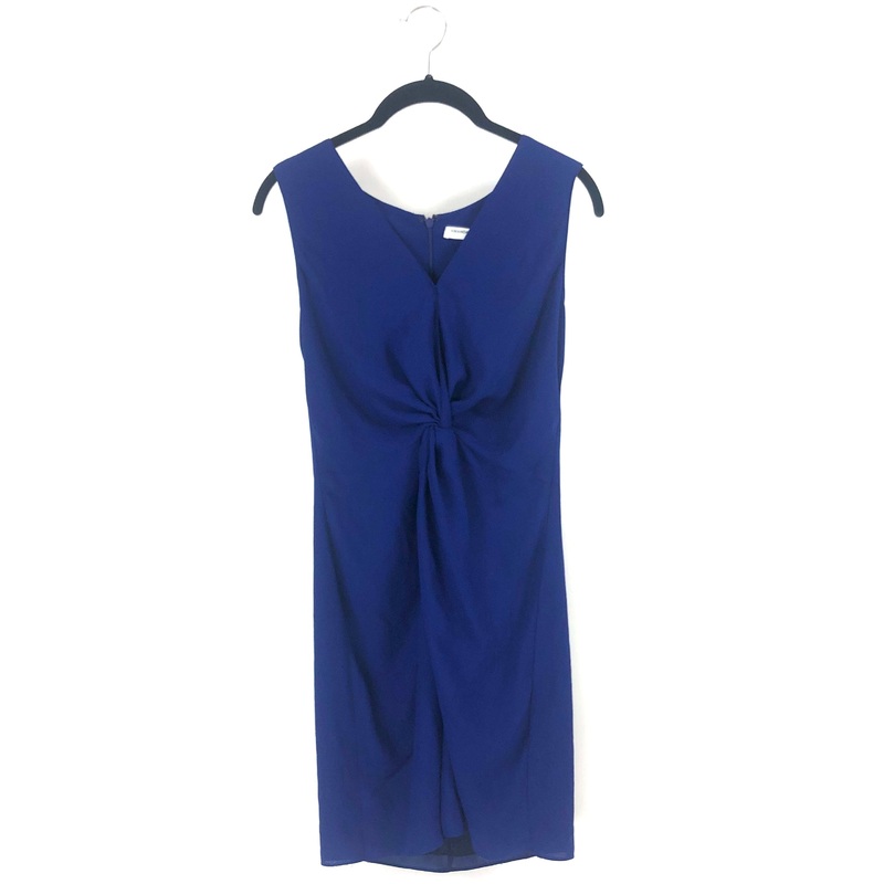 Royal Blue Front Knot Dress- Small