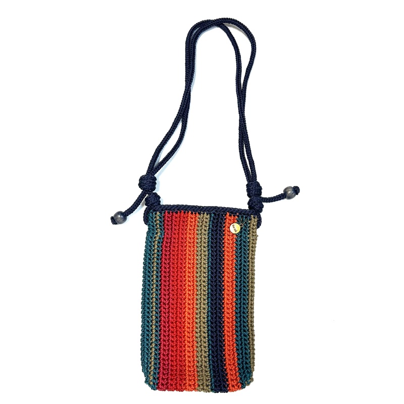 Blue Multicolor Crochet Crossbody Mini Bag