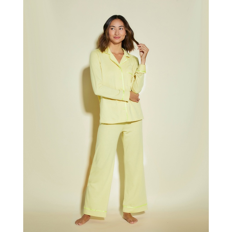 Conjunto De Pijama Petite Con Camisa De Manga Larga Y Pantalones Mignonette/Neon Yellow PS
