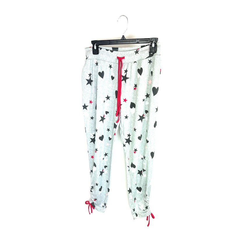 Grey Star and Heart Print Joggers – Size 6