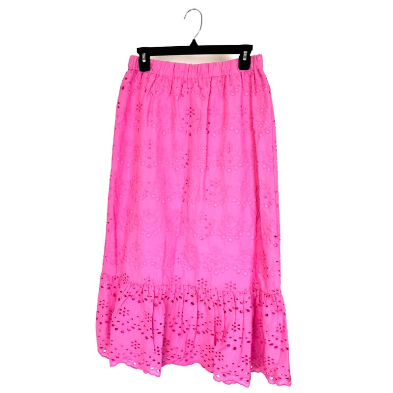 Pink Eyelet Detail Maxi Skirt – Size Extra Small Extra Small