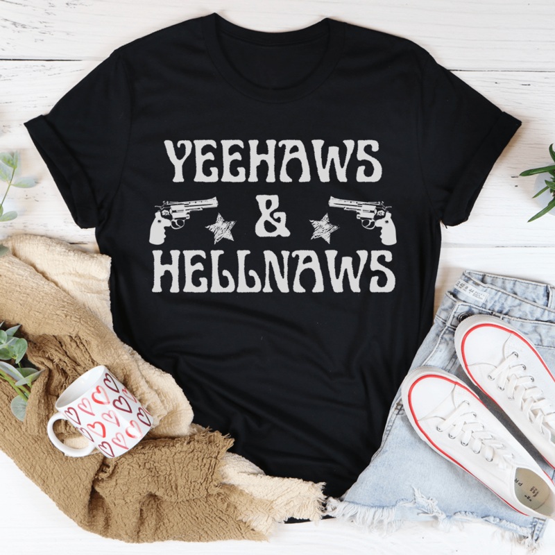Yeehaws & Hellnaws Tee Black Heather S
