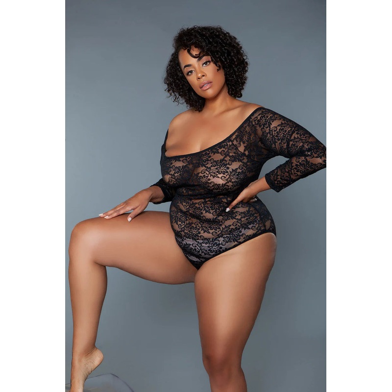 Agnes Queen Size Bodysuit Black XL