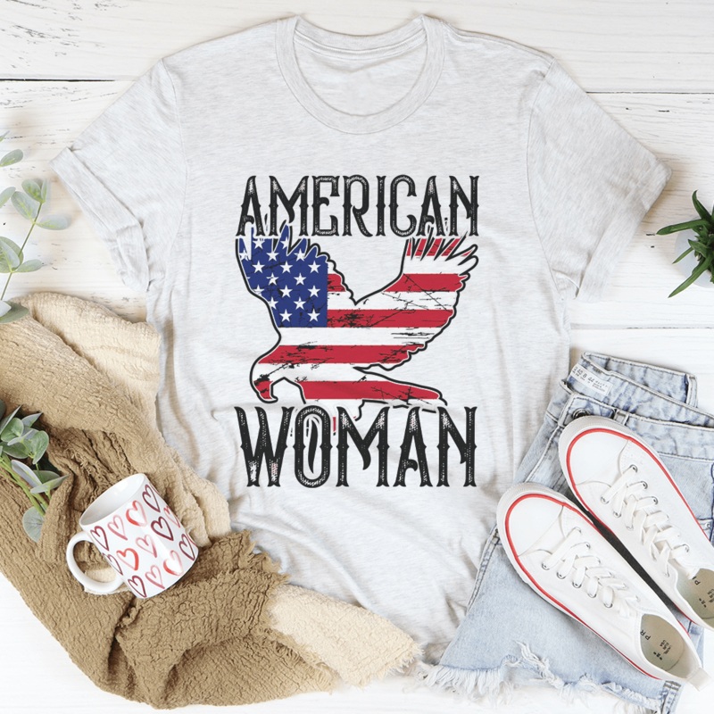 American Woman Eagle Tee Ash S