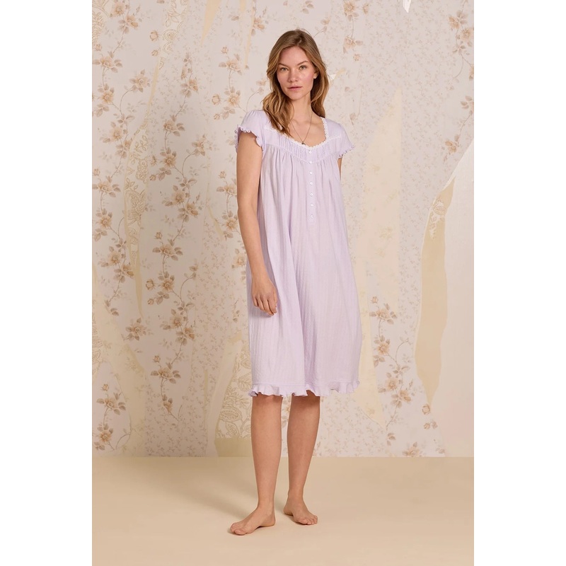 Eileen West Cotton Pointelle Waltz Nightgown Lavender Small Lavender