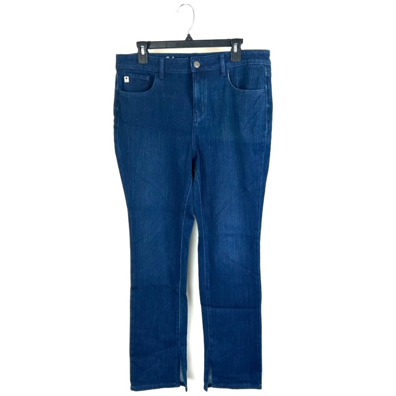 Indigo Curvy Straight Leg Buttoned Jeans – Size 12