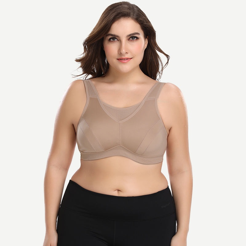 Plus Size Non Padded Yoga Sports Bra Dark Nude 42B/95B