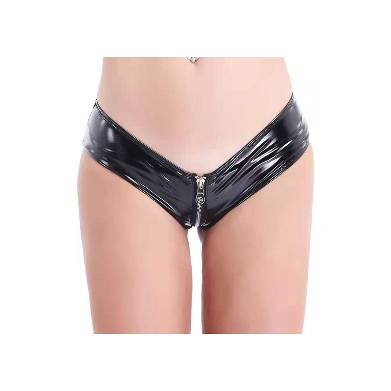 Vinyl Zipper Panty Black Small