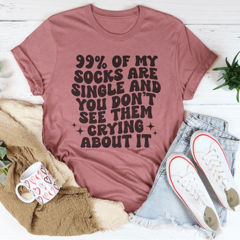 99% Of My Socks Are Single Tee Black Heather S