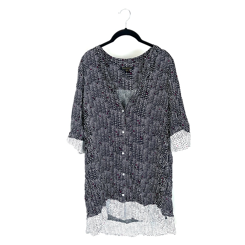 Black, White & Magenta Polka Dot Nightgown – Size 4/6