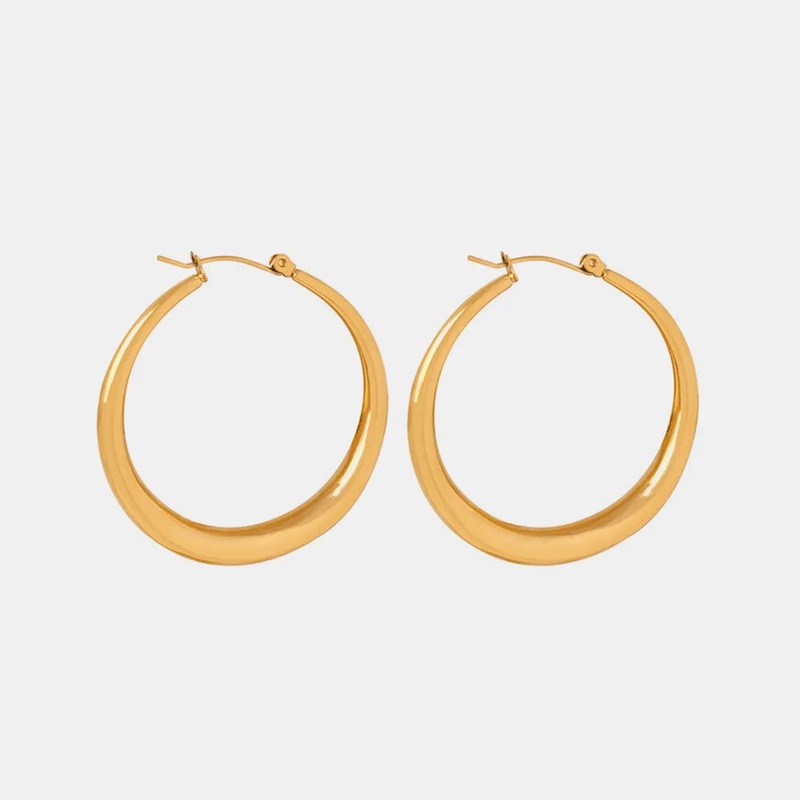 18K Gold-Plated Hoop Earrings Gold One Size