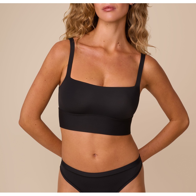 Bliss Square Neck Bralette – Black Black XS