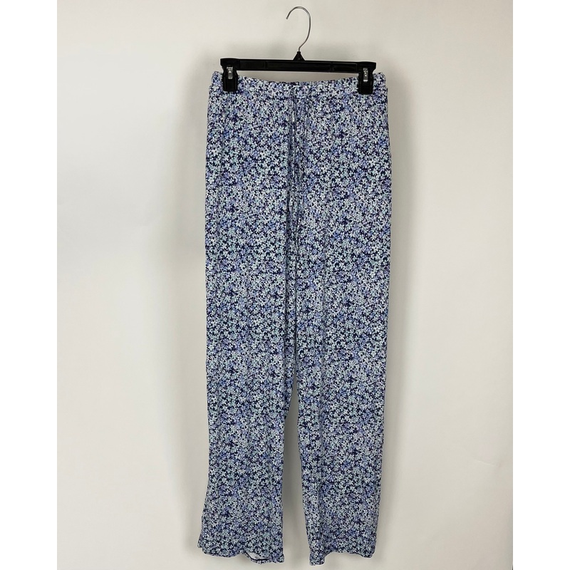 Blue Floral Cropped Pajama Pants – 1X