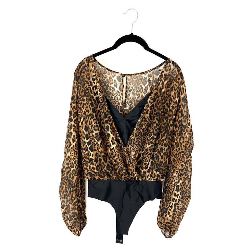 Brown Cheetah Print Long Sleeve Bodysuit – Size 2-4