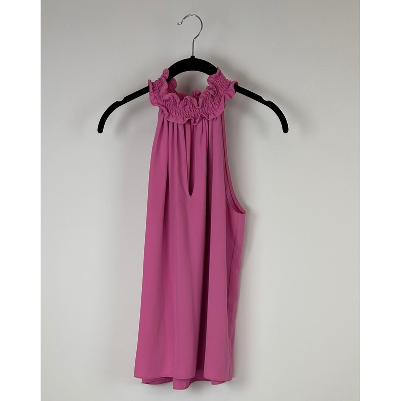 Pink High Neck Sleeveless Blouse – Small