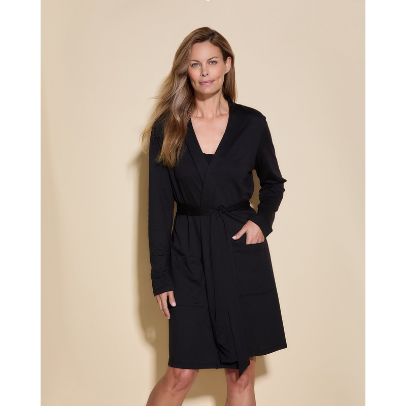 Vestaglia A Maniche Lunghe Con Tasche Nero XS