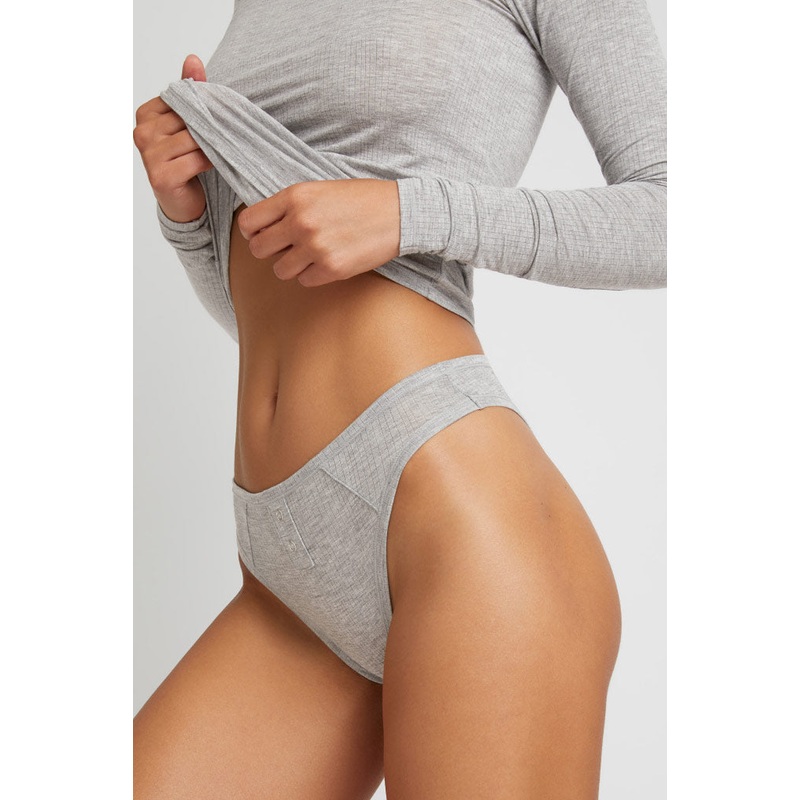 Whipped French Cut Brief in Heather Grey XS Heather Grey Single