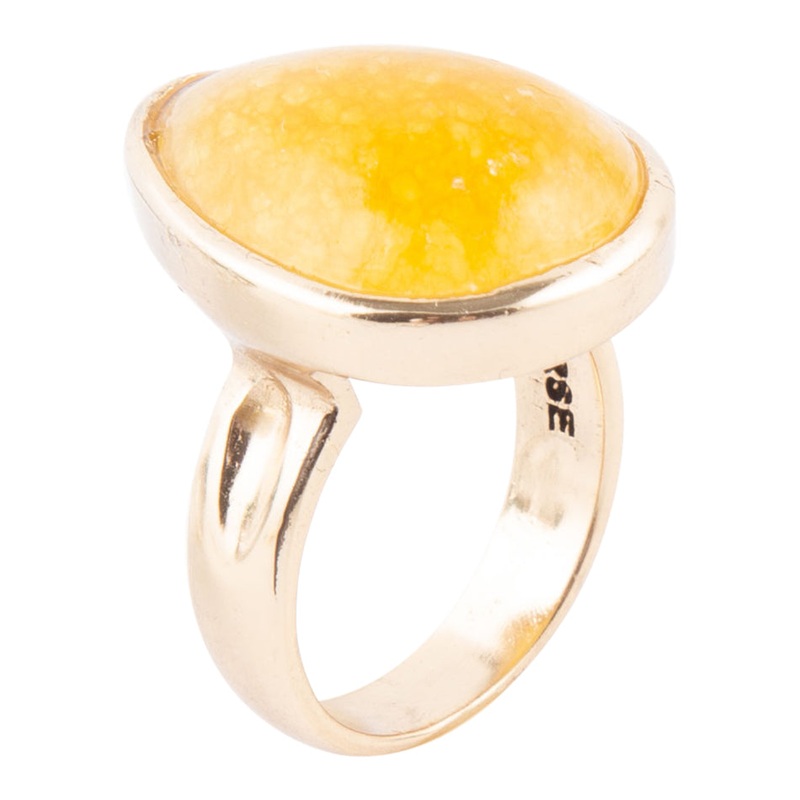 Yellow Quartz and Bronze Drop Ring 6