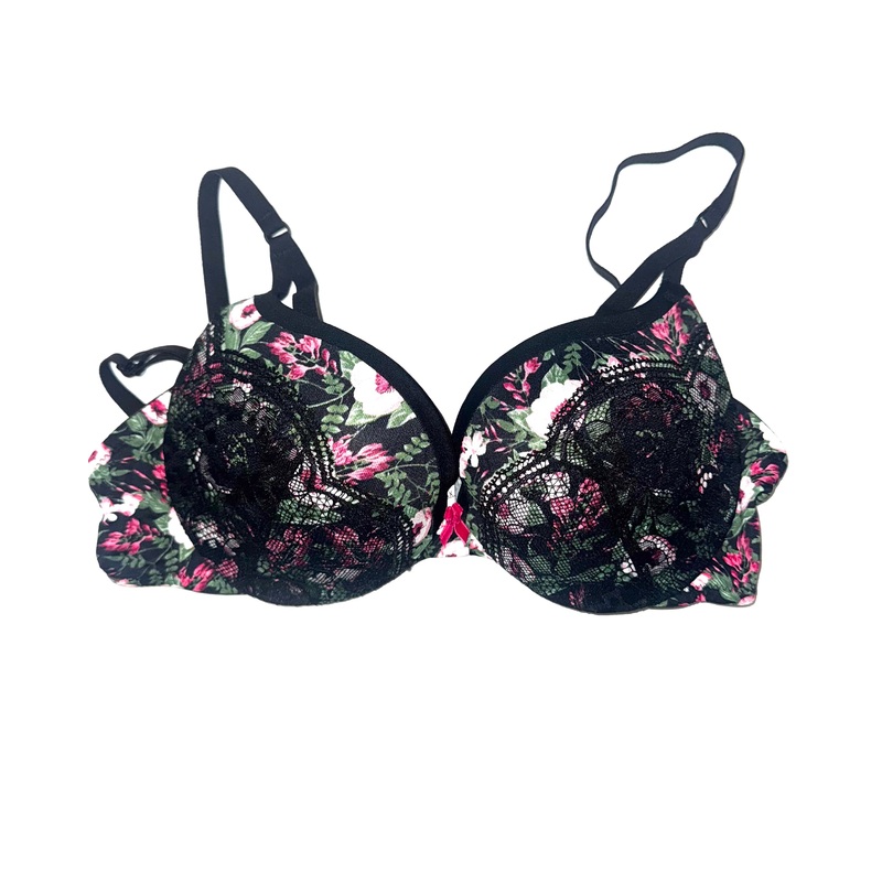 Black Night Floral Push-Up Bra- 34B