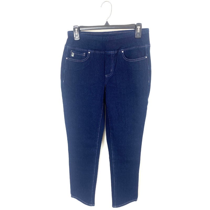 Dark Blue Wash Jeans With Slanted Ends   – Size 6/8