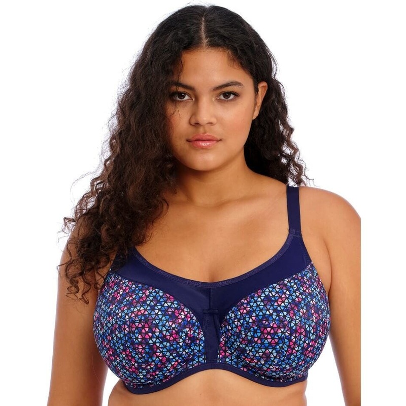 Elomi Energise Underwired Sports Bra – Navy Geo 32J Navy Geo