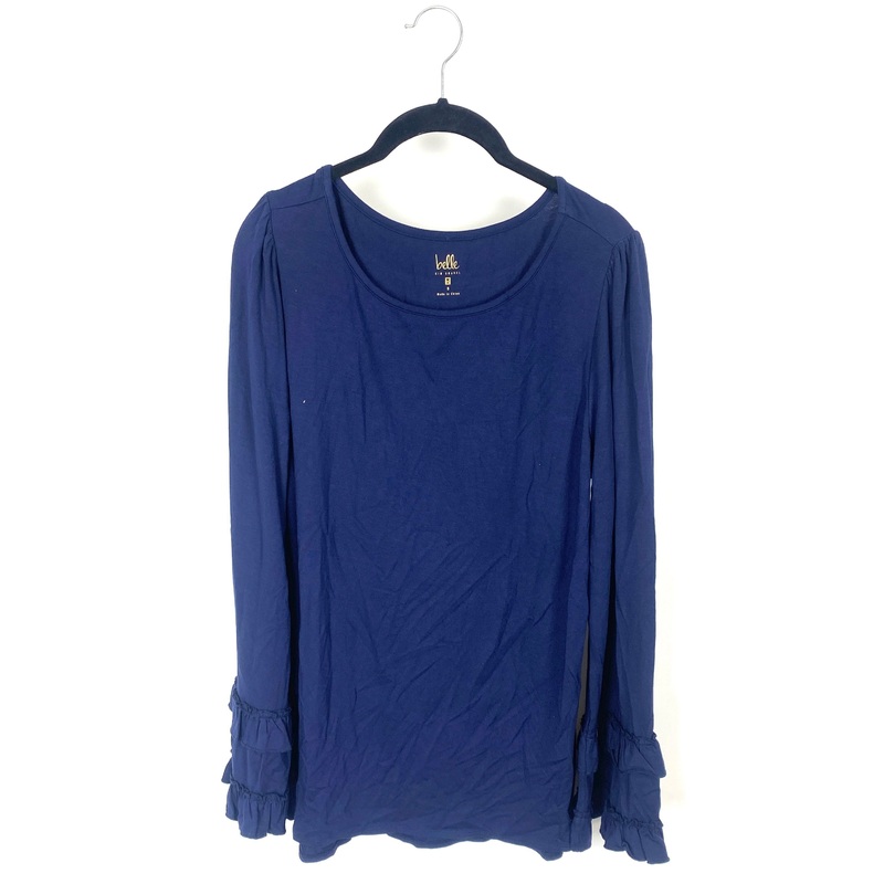 Navy Blue Scoop Neck Blouse – Small/Medium