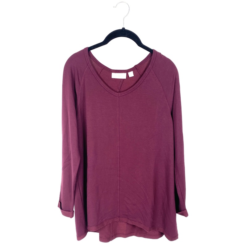 Red V Neck Long Sleeve Top – Small/Medium