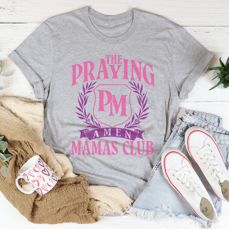 The Praying Mamas Club Tee Heather Prism Peach S