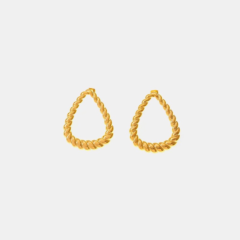 18K Gold-Plated Twisted Earrings Gold One Size