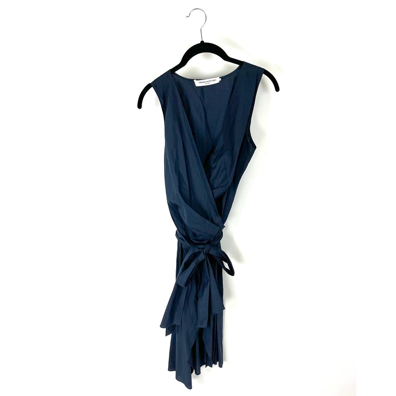 Navy Blue Wrap Around Dress – Size 4/6