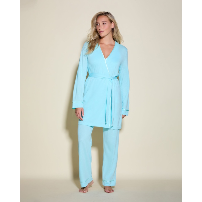 Pigiama 3 Pezzi Con Vestaglia Maldives/Lagoon Mint XS