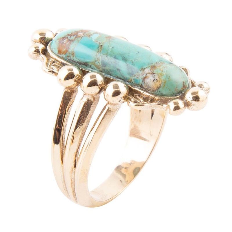 Plateau Blue Turquoise and Golden Ring 6