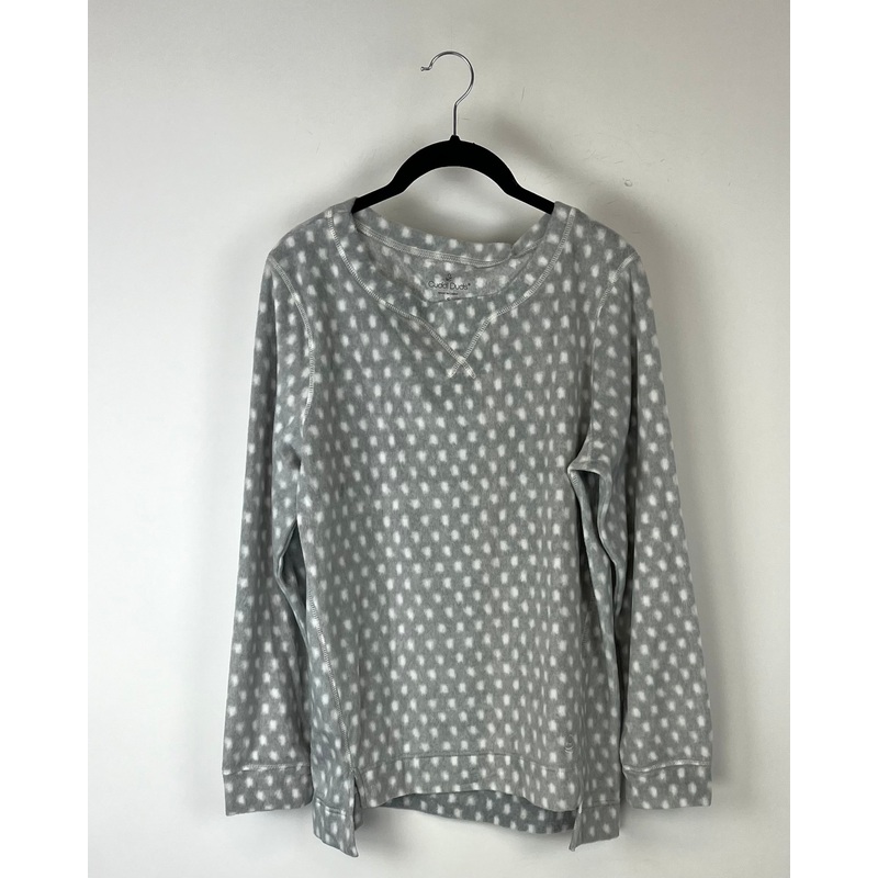 Soft and Cozy Grey Polka Dot Sleepwear Top – Size 6-8