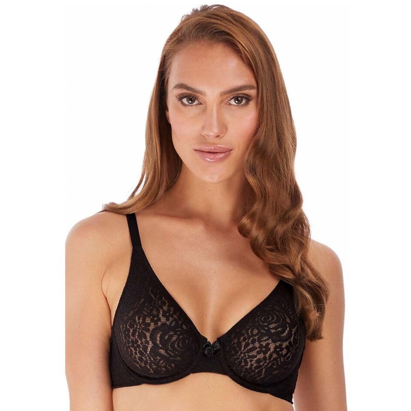 Wacoal Halo Lace Moulded Underwire Bra – Black 32C