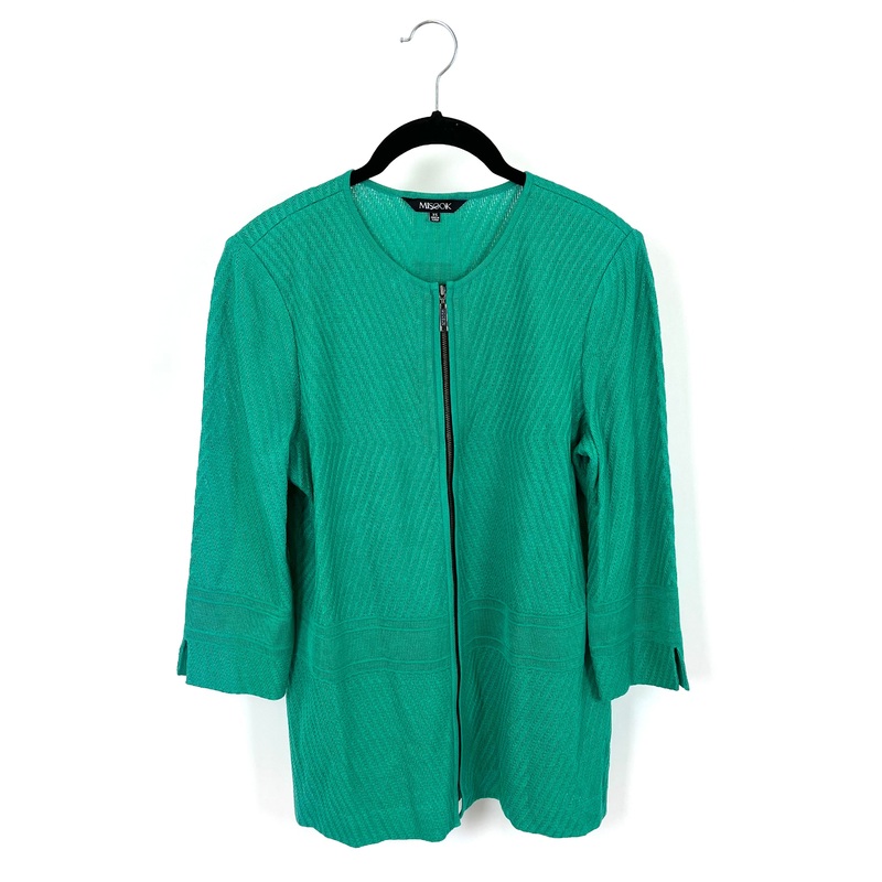 Bright Mint Green Zip Up Jacket – Size 2-4