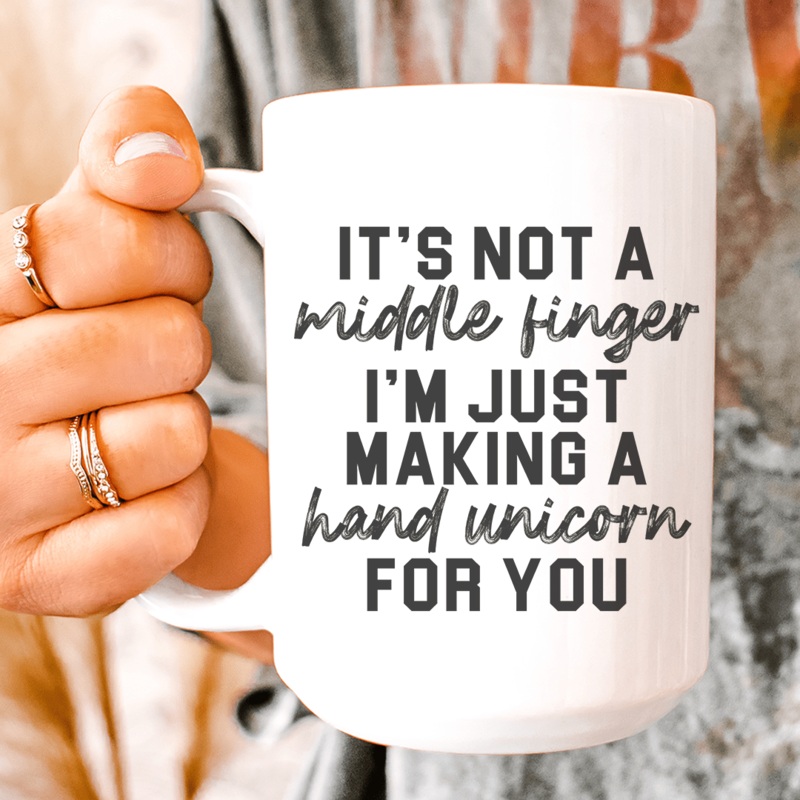 It’s Not A Middle Finger Mug 15 oz White One Size