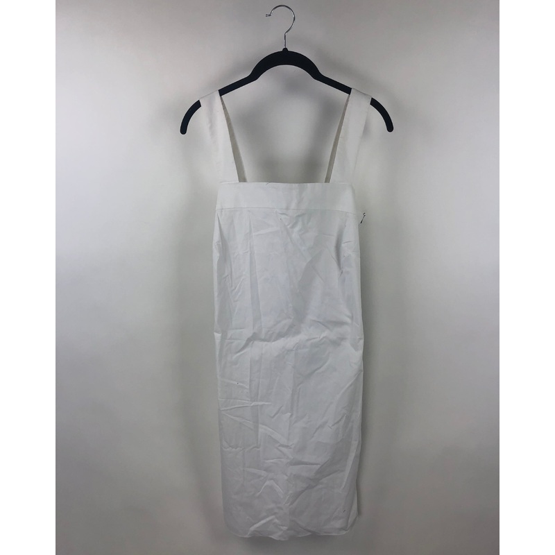 White Dress With Grey Stripes – Small
