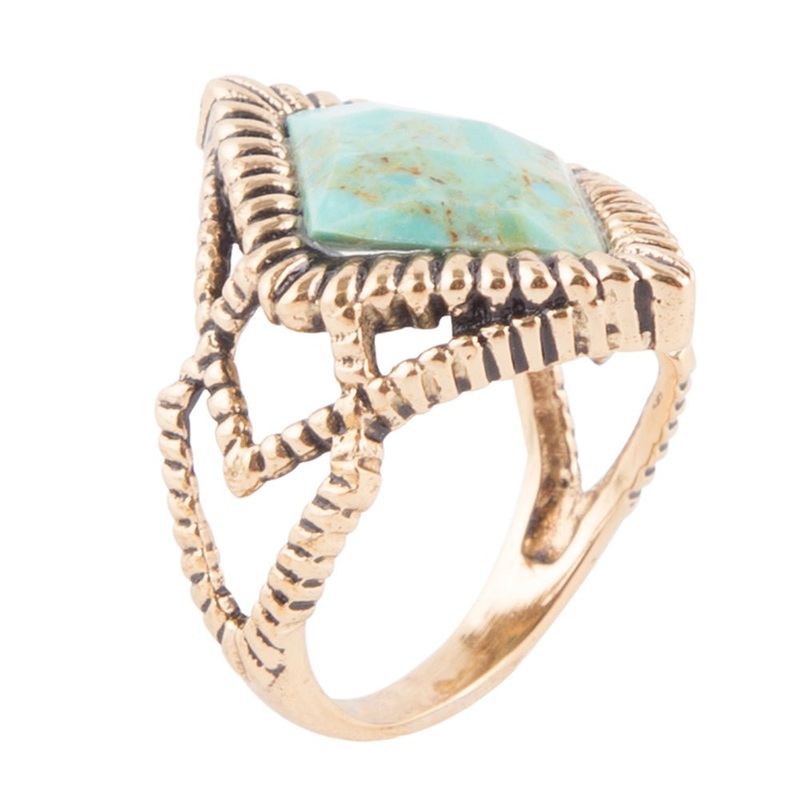 Diamond Days Blue Turquoise and Golden Ring 5