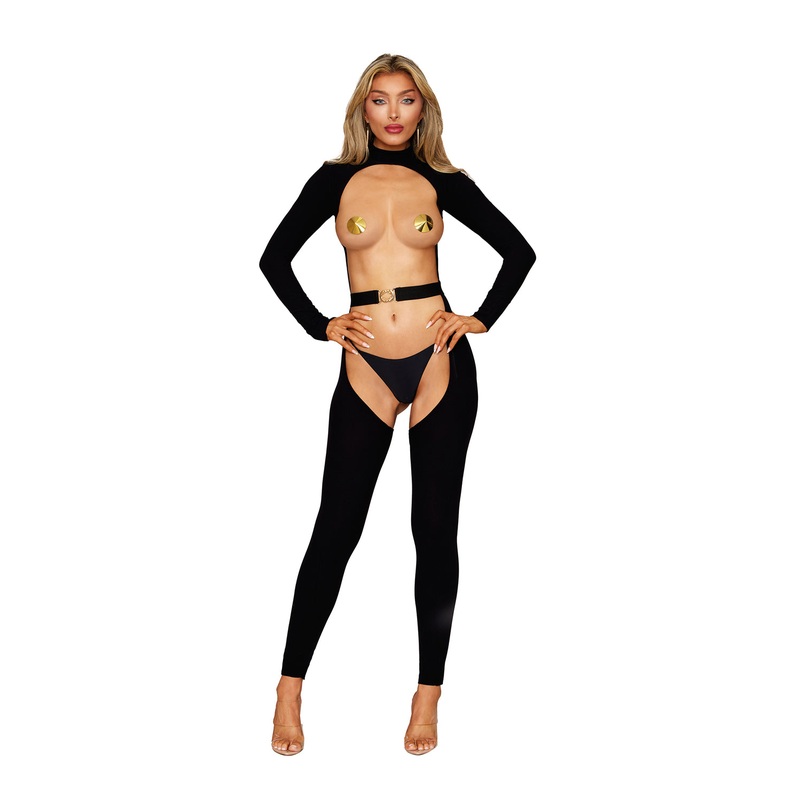 Bodystocking and Belt Dmnd – One Size – Black