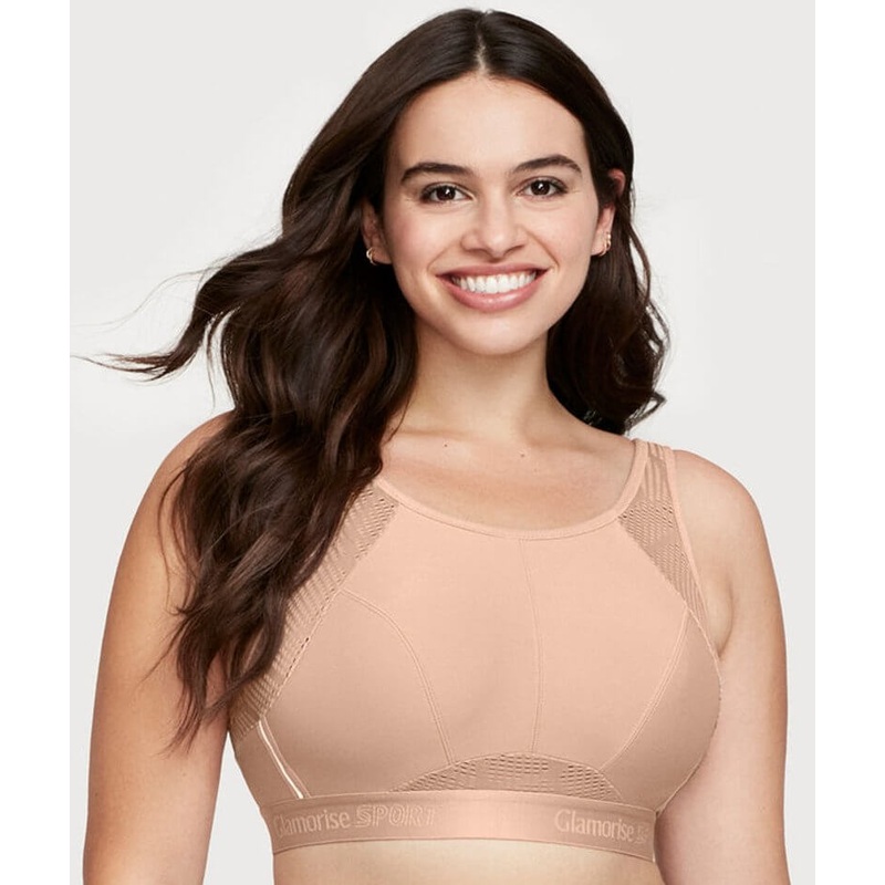 Glamorise No-Sweat Mesh Wire-free Sports Bra – Cafe 34C
