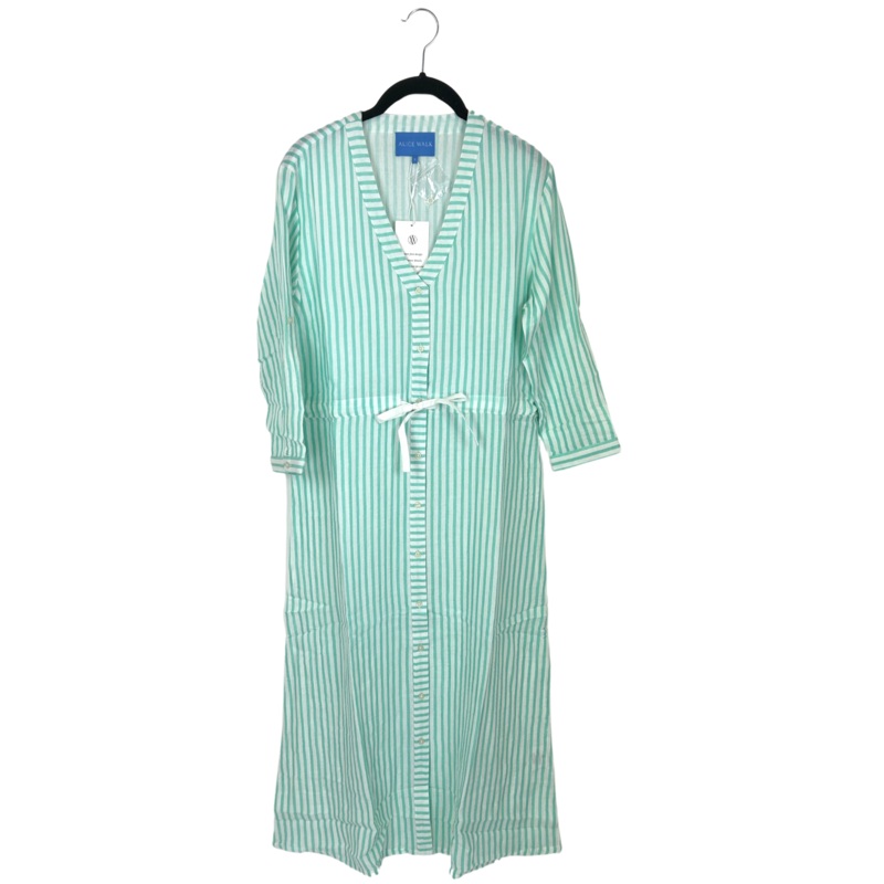 Teal And White Adjustable Waist Long Dress – Size 0 – 16 Extra Small (Size 0-2)