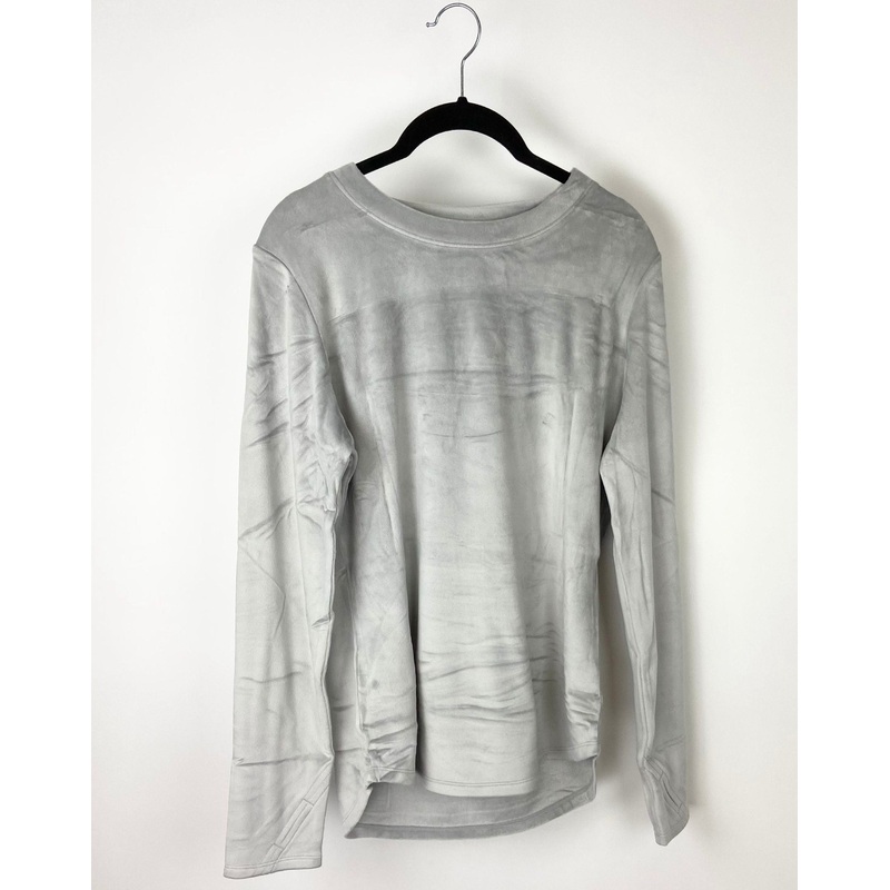 Grey Velour Like Top – Size 10/12